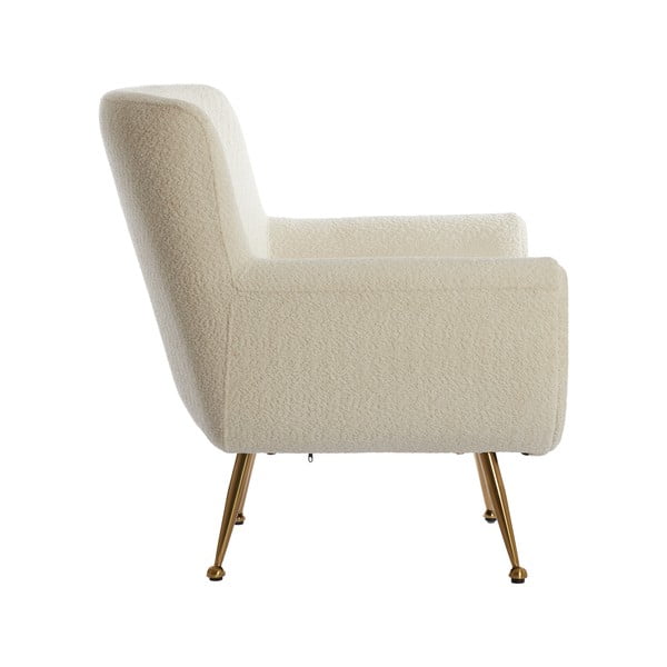 Kremno bel fotelj iz tkanine bouclé Vinstra – Light & Living-image-3
