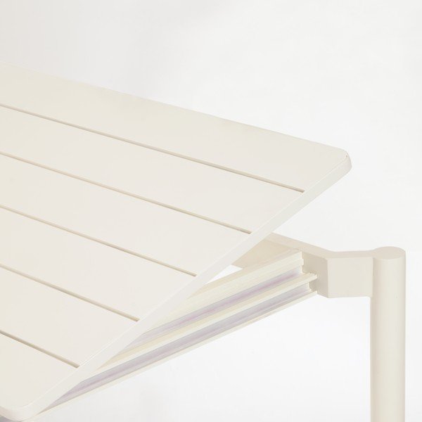 Bela aluminijasta vrtna miza Kave Home Zaltana, 140 x 90 cm-image-4