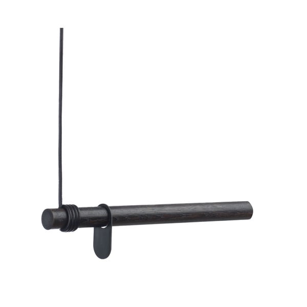 Črn stenski obešalnik iz masivnega hrasta 50 cm Swing – LIND DNA