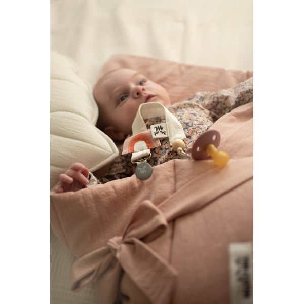 Roza bombažna odejica za povijanje 75x75 cm - Malomi Kids-image-4