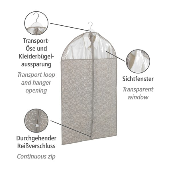 Bež zaščitna vreča za obleko Wenko Business, 100 x 60 cm-image-4