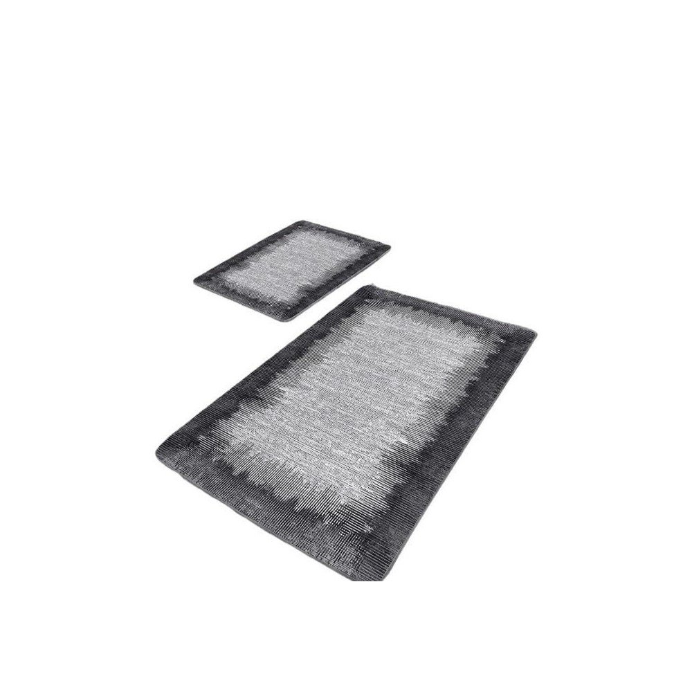 Črne/sive kopalniške preproge v kompletu 2 ks 60x100 cm