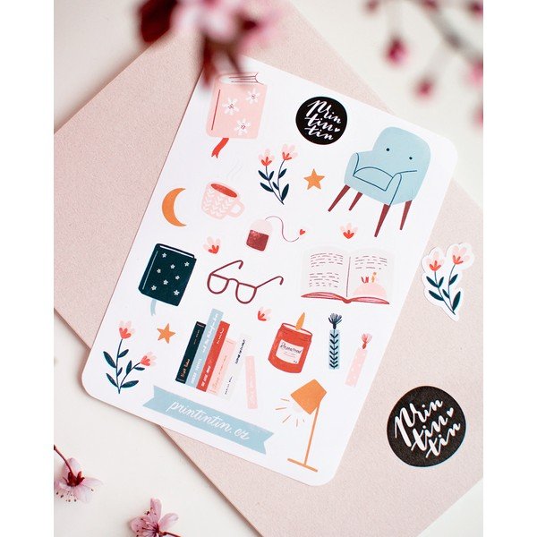 Vinilne nalepke s knjižnim motivom Printintin, 10,5 cm x 14,5 cm-image-1