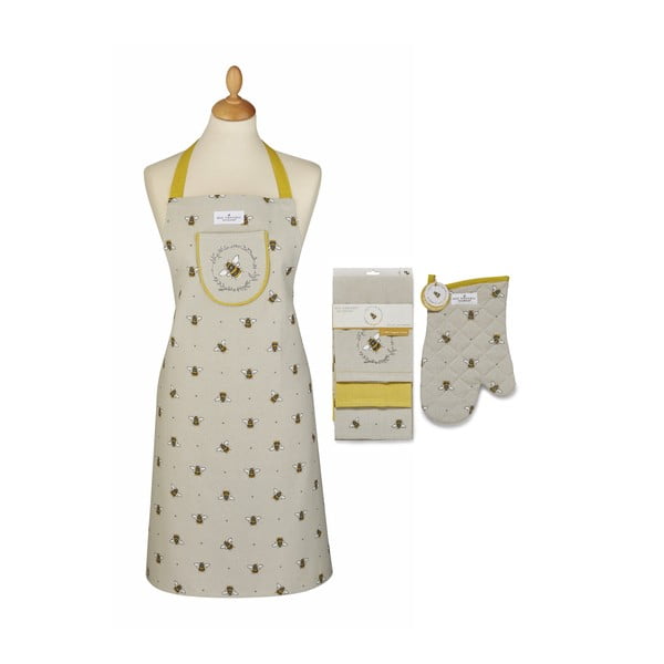 Kuhinjske krpe, predpasnik in kuhinjska rokavica v kompletu 5 ks Bumble Bees – Cooksmart ®