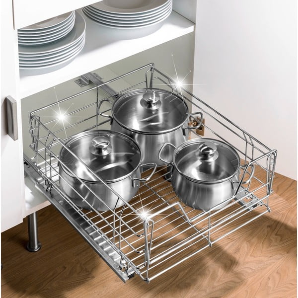 Izvlečna polica iz nerjavečega jekla Maximex Slide, 50 x 50 cm-image-1