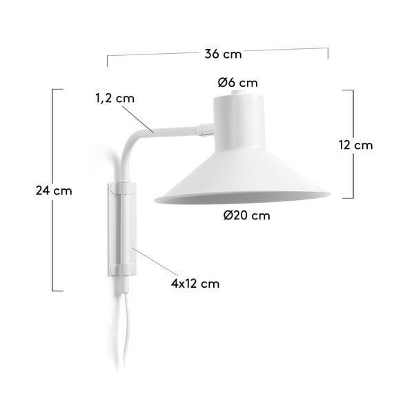Bela stenska svetilka Aria – Kave Home-image-2