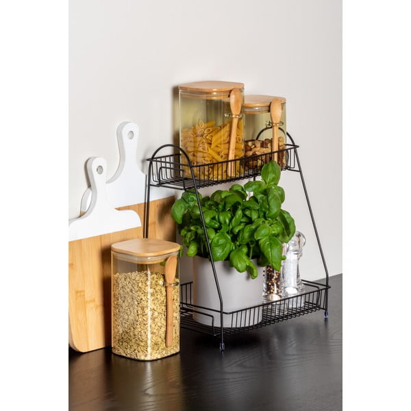 Črn kovinski kuhinjski regal z 2 policama PT LIVING Tidy-image-1