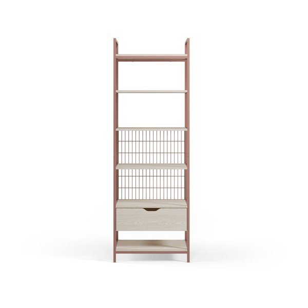 Jeklen regal v barvi terakote 60x179,5x40 cm Amara – Marckeric-image-3