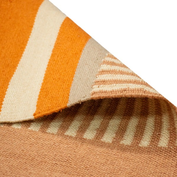 Bež-oranžna obojestranska zunanja preproga iz reciklirane plastike Green Decore Bella, 80 x 180 cm-image-4