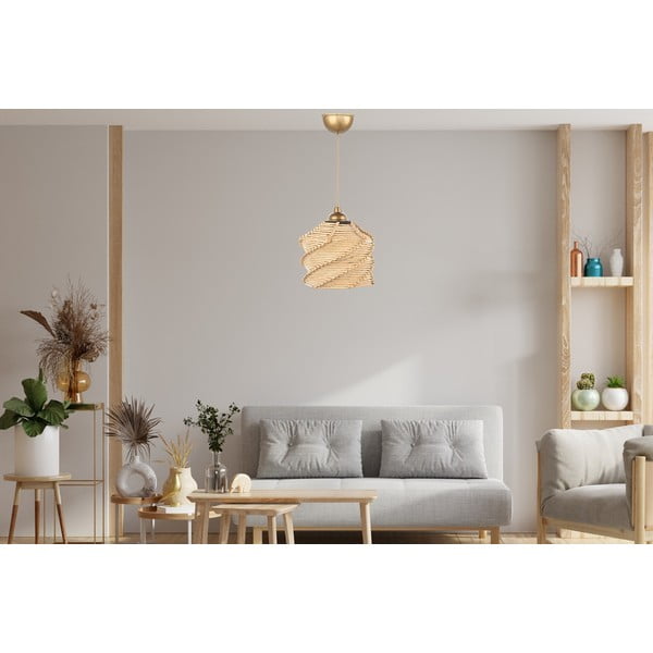 Svetlo rjava viseča svetilka ø 20 cm – Opviq lights-image-3