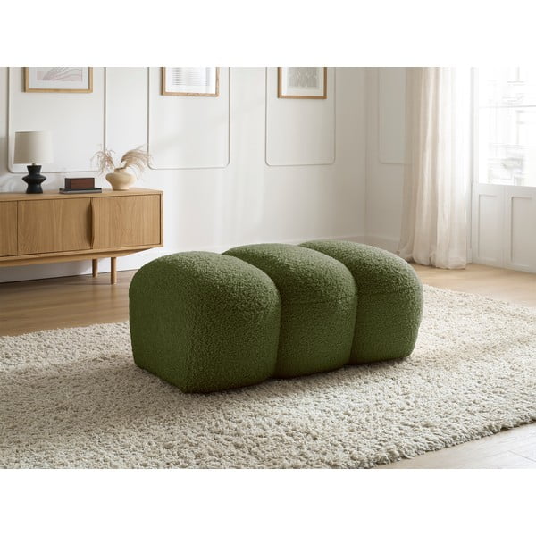 Zelen tabure iz tkanine bouclé Hippolyte – Bobochic Paris-image-1