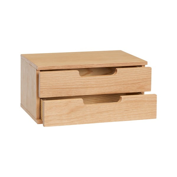 Stenska nočna omarica s policami v hrastovem dekorju AtHand – Hübsch-image-3