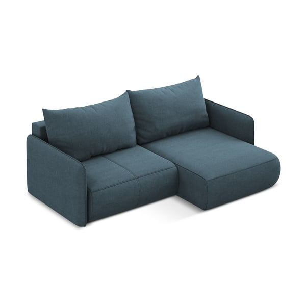 Modra raztegljiva/s prostorom za shranjevanje kotna sedežna garnitura (desni kot) Nanea – Makamii-image-4