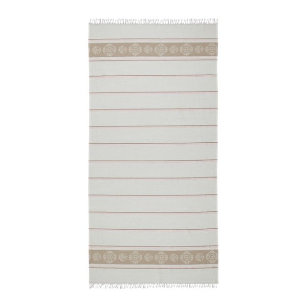 Svetlo rjavo-beljasta brisača za hamam Deco Bianca Loincloth Beige Stripe, 80 x 170 cm