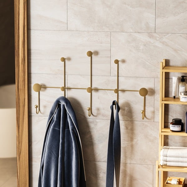 Kovinski stenski obešalnik v zlati barvi Dama – Kalune Design-image-1