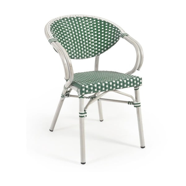 Zeleno-bel vrtni stol Kave Home Marilyn
