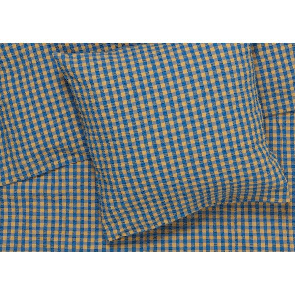 Oker rumena/modra posteljnina iz krepa 140x200 cm Bæk&Bølge – JUNA-image-2