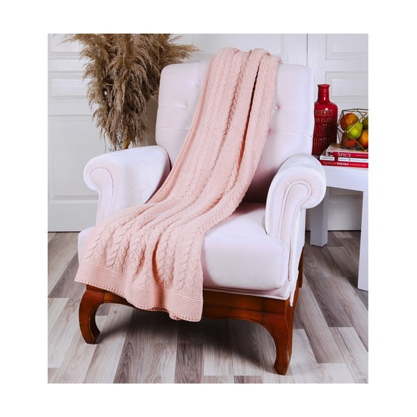 Rožnato posteljno pregrinjalo Tufalo, 130 x 170 cm-image-1