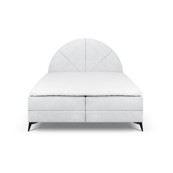 Svetlo siva boxspring postelja s prostorom za shranjevanje 160x200 cm Sunset - Cosmopolitan Design-image-2