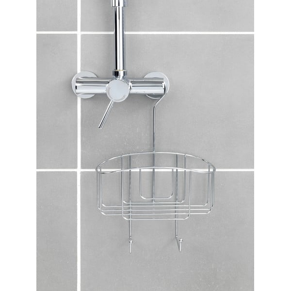 Jeklena viseča kopalniška polica v sijajno srebrni barvi Martos – Allstar-image-1