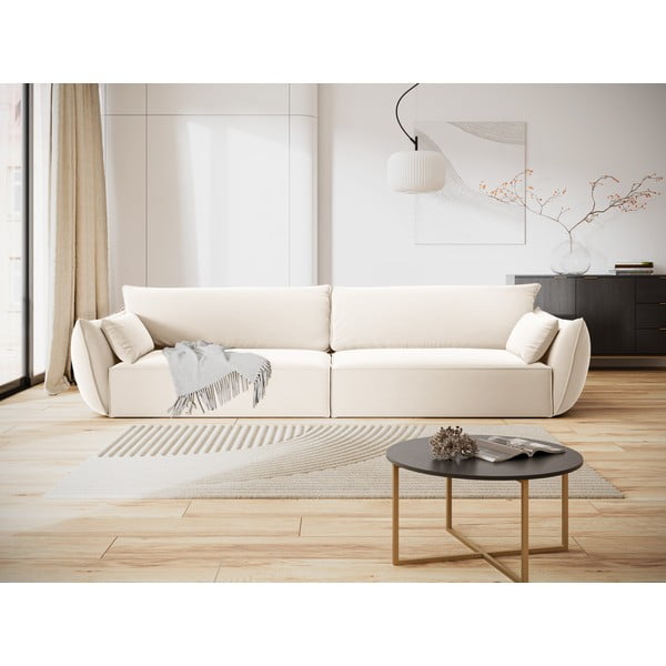 Bež žametna sedežna garnitura 248 cm Vanda – Mazzini Sofas-image-1