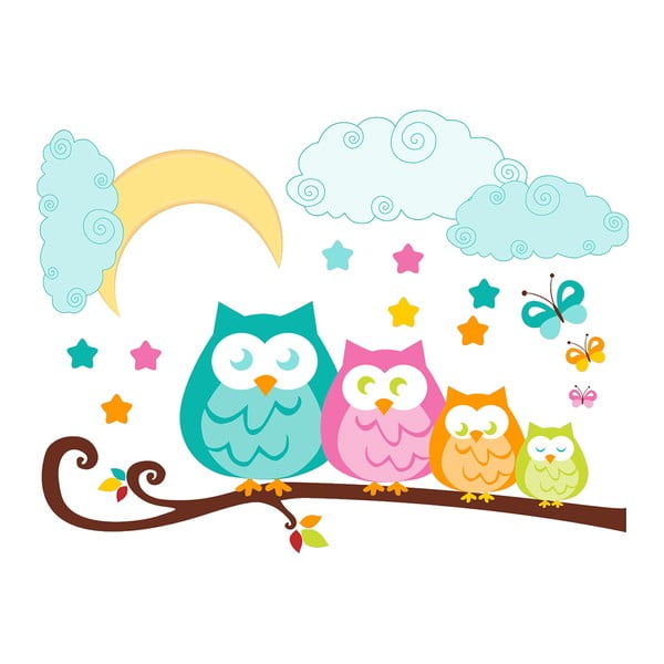 Stenska nalepka Ambiance Owls in family-image-2
