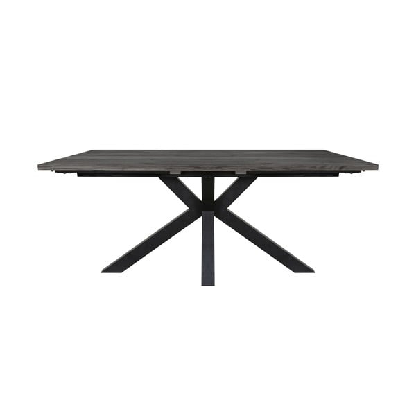 Siva jedilna miza s črnimi nogami Canett Maison, 100 x 180 cm