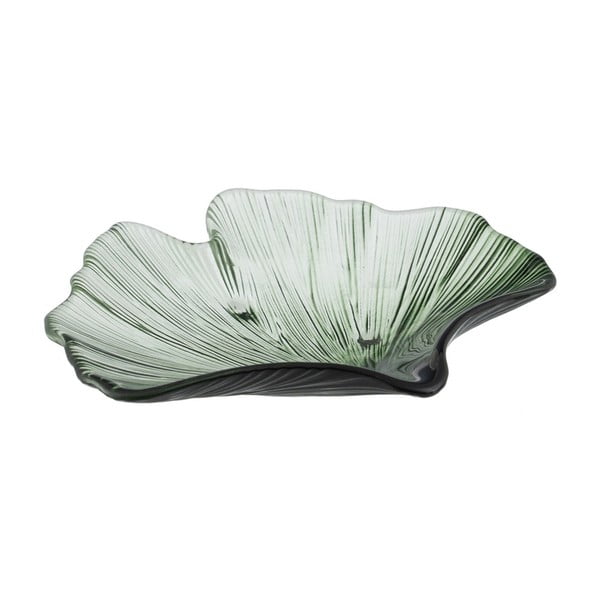 Steklen dekorativni pladenj 16x17 cm Gingko – Ixia