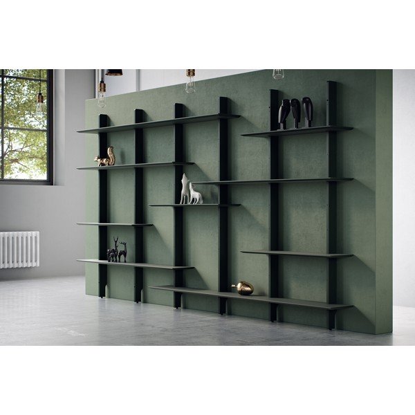 Črn sistem modularnih polic 224x190 cm Bridge – Tenzo-image-4