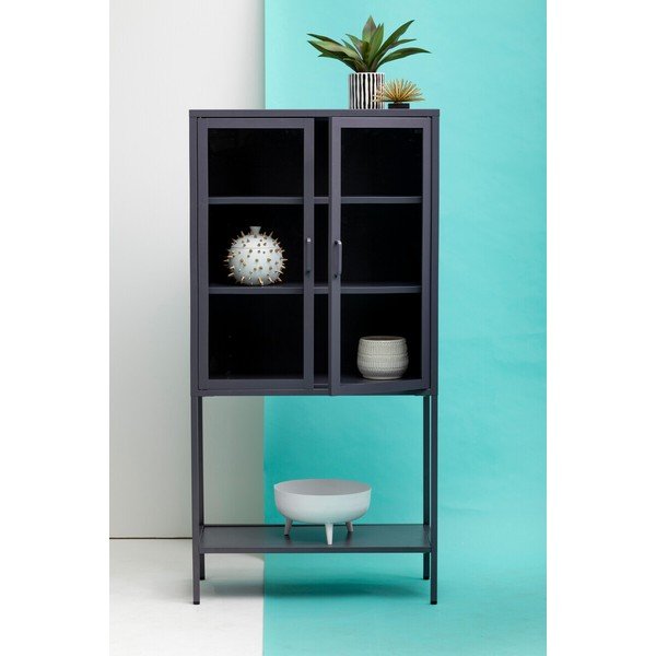 Siva jeklena vitrina 75x150x35 cm Acier – Premier Housewares-image-4