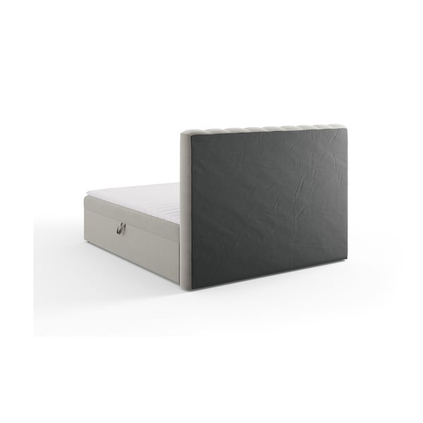 Siva boxspring postelja s prostorom za shranjevanje 180x200 cm Gina – Milo Casa-image-4
