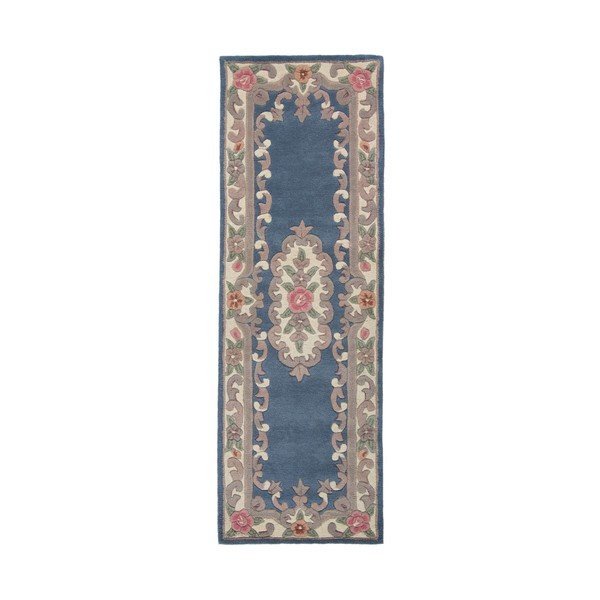 Modra volnena preproga Flair Rugs Aubusson, 67 x 210 cm