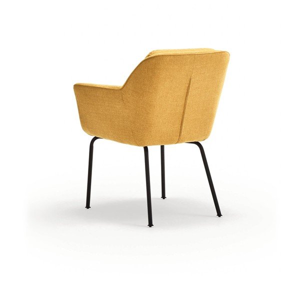 Gorčično rumen oblazinjen jedilni stol z nasloni za roke Sadira – Teulat-image-4