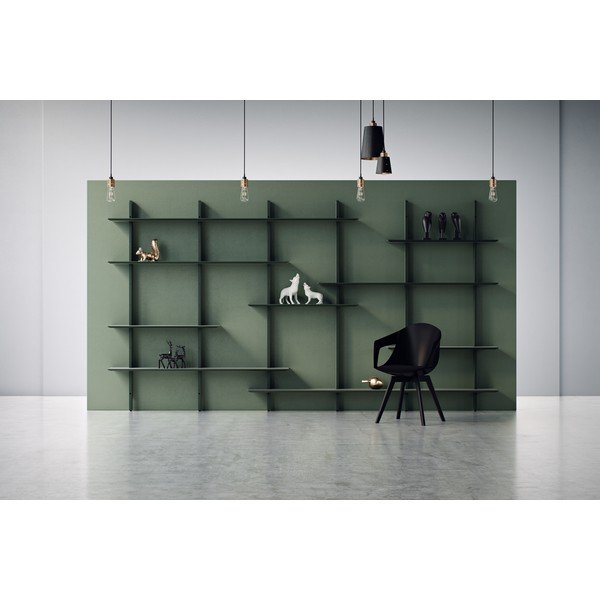 Črn sistem modularnih polic 162x190 cm Bridge – Tenzo-image-4