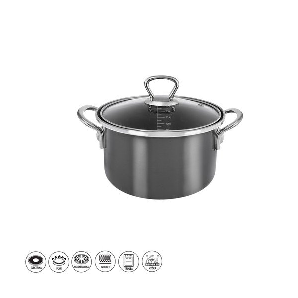 Lonec iz emajla s pokrovko 1,75 l Metalic – Orion-image-3