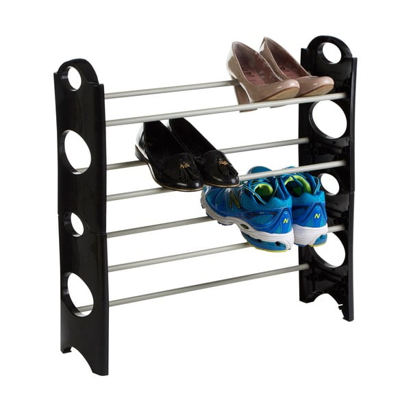 Črno/srebrno kovinsko stojalo za čevlje Tavia – Premier Housewares-image-2