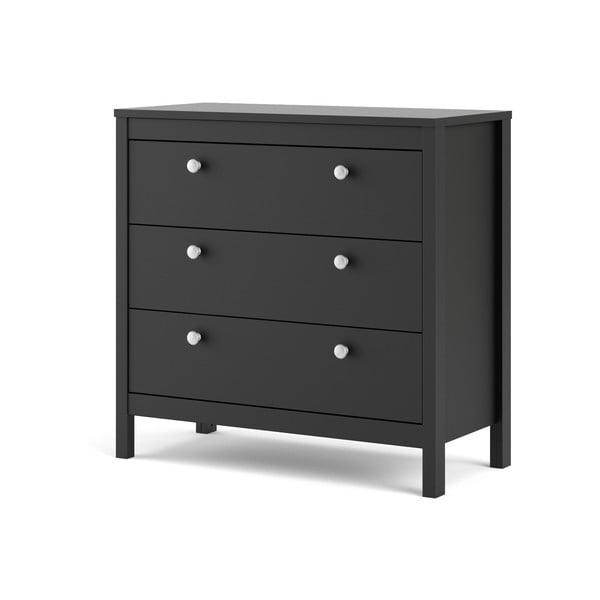 Črna nizka komoda 82x80 cm Madrid – Tvilum-image-3