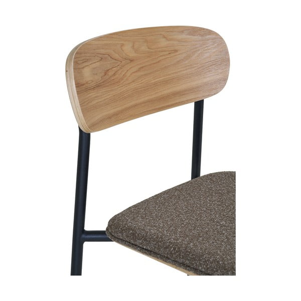 Črn/rjav barski stol z možnostjo nalaganja v jesenovem dekorju (višina sedeža 66 cm) Estepona – House Nordic-image-1