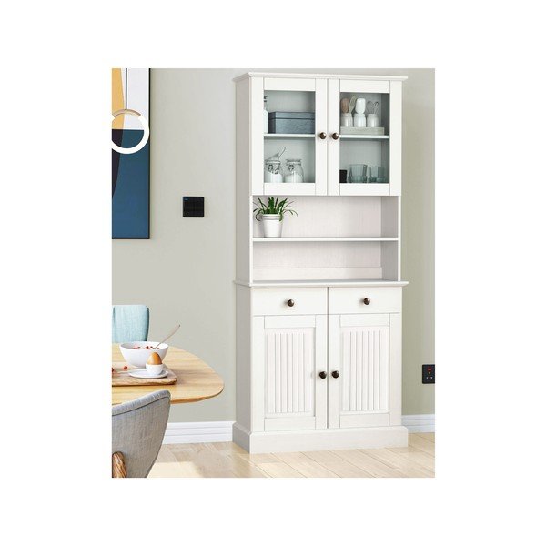 Bela vitrina iz masivnega bora 181x34 cm Mille – Støraa-image-1