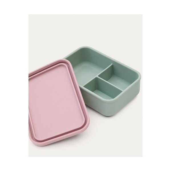 Rožnata/turkizna silikonska otroška posoda za malico Lili – Kave Home-image-3