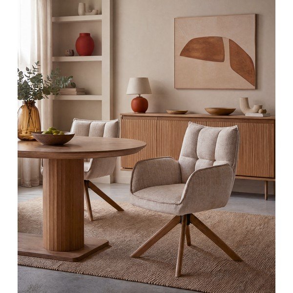 Kremno beli oblazinjeni jedilni stoli v kompletu 2 ks Marilla – Unique Furniture-image-3