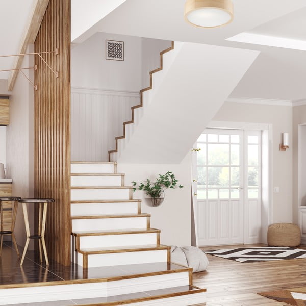 Svetlo rjava stropna svetilka s steklenim senčnikom ø 27 cm Eveline – LAMKUR-image-2