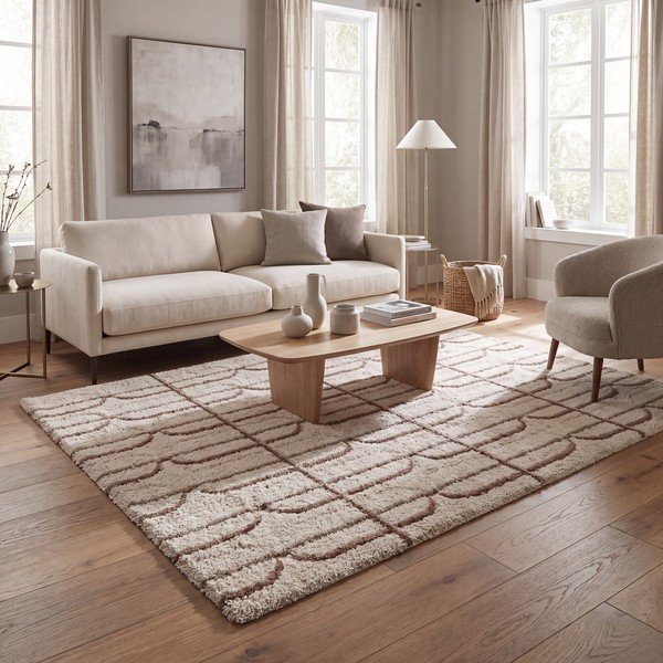 Kremno bela/svetlo rjava preproga 120x170 cm Ember – Universal-image-1