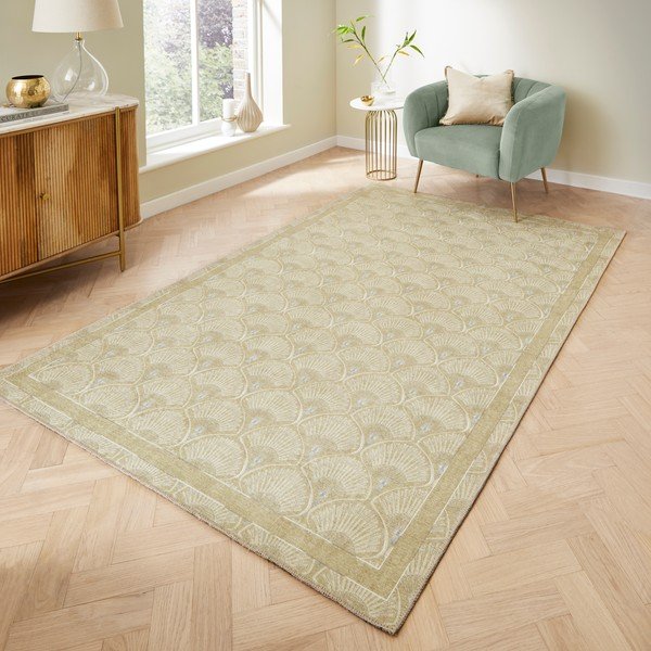 Svetlo zelena pralna preproga 122x170 cm Deco Peacock – Catherine Lansfield-image-2