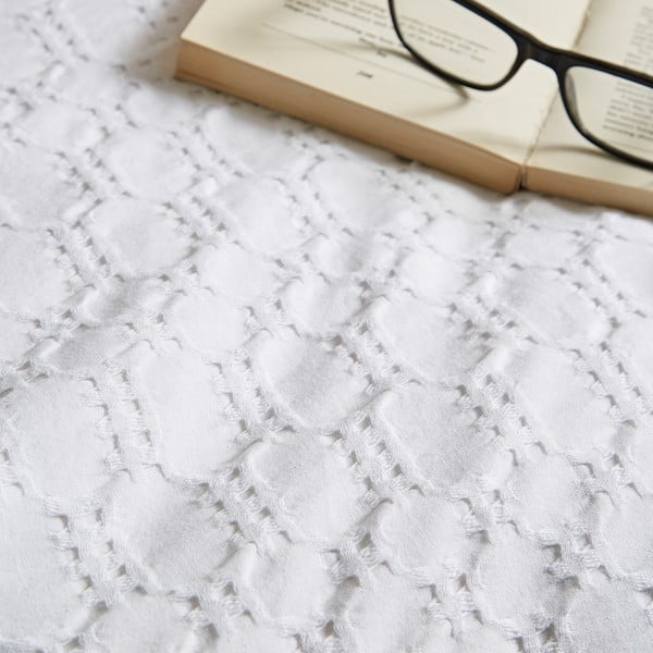 Bela bombažna posteljnina 135x200 cm Waffle – Bianca-image-4