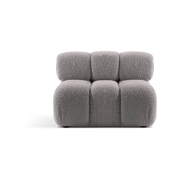 Svetlo siv modul za sedežno garnituro iz tkanine bouclé (sredinski modul) Bellis – Micadoni Home