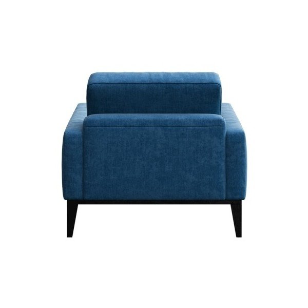 Modri fotelj z lesenimi nogami MESONICA Musso Tufted-image-1