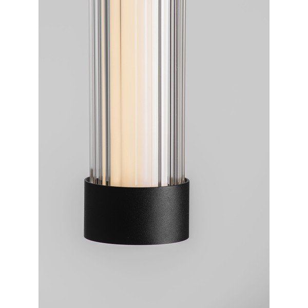 Mat črna aluminijasta LED zatemnitvena viseča svetilka s steklenim senčilom ø 6,5 cm Glovia – Nova Luce-image-3