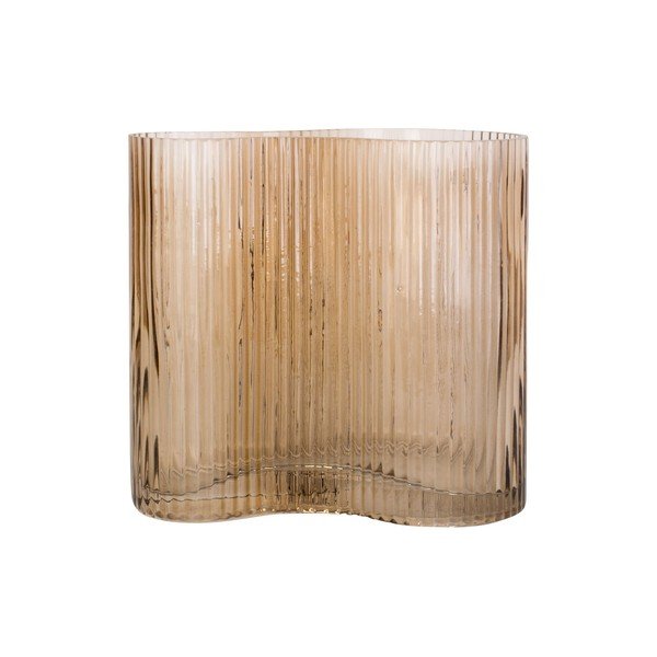 Svetlo rjava steklena vaza PT LIVING Wave, višina 18 cm-image-4