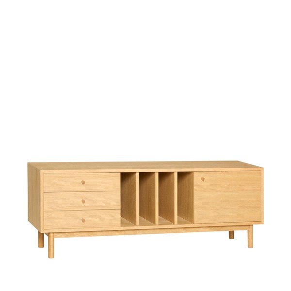Komoda v hrastovem dekorju v naravni barvi 140x50x37 cm Nobby – Hübsch-image-3